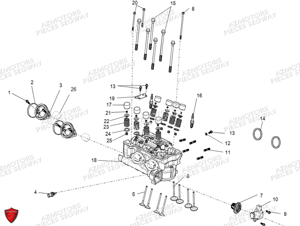 SOUS ENSEMBLE COUVERCLE DE CULASSE SEGWAY FUGLEMAN UT10 CREW