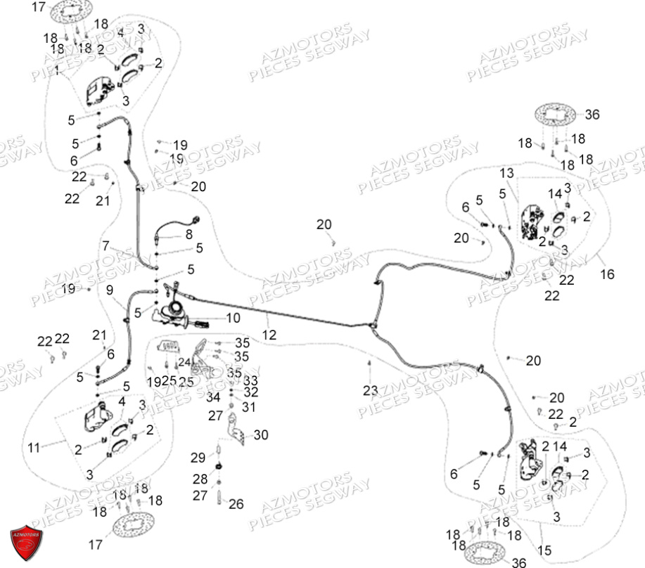 SYSTEME DE FREINAGE SEGWAY FUGLEMAN UT10 CREW