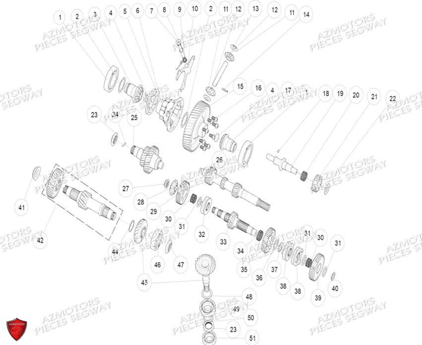 TRANSMISSION AVEC DIFFERENTIEL SEGWAY FUGLEMAN UT10 CREW