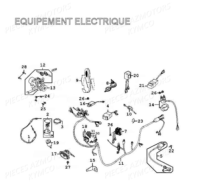 EQUIPEMENT_ELECTRIQUE KYMCO Pièces Scooter Kymco GRAND DINK 125 4T EURO II 