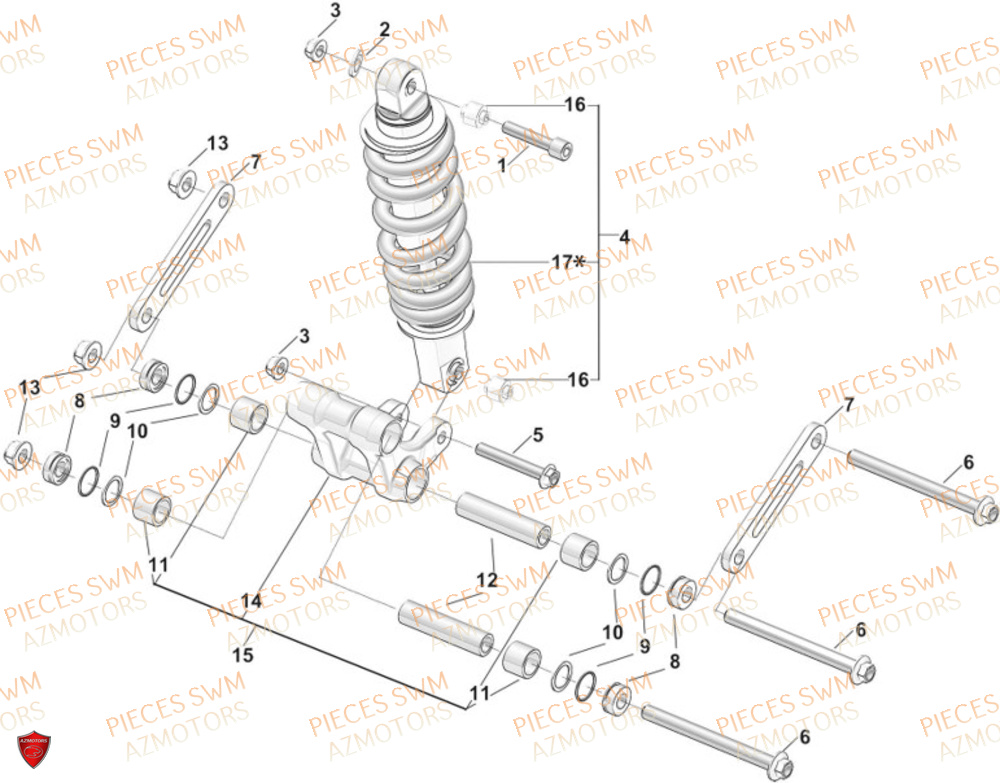 Amortisseur SWM Pieces SWM Origine GRAN MILANO 500 2024