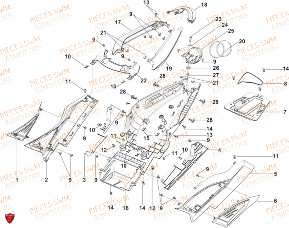 CARENAGES ARRIERE SWM GRAN MILANO 500 24