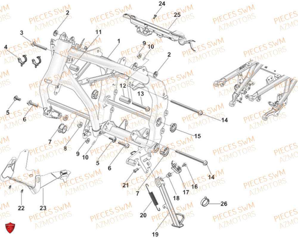 Chassis SWM Pieces SWM Origine GRAN MILANO 500 2024