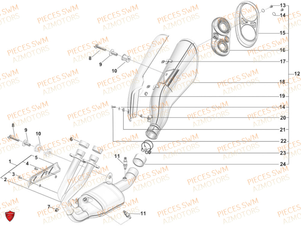 Echappement SWM Pieces SWM Origine GRAN MILANO 500 2024