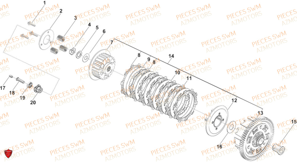 EMBRAYAGE SWM GRAN MILANO 500 24