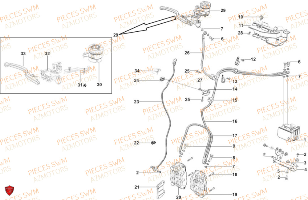 FREIN AVANT SWM GRAN MILANO 500 24