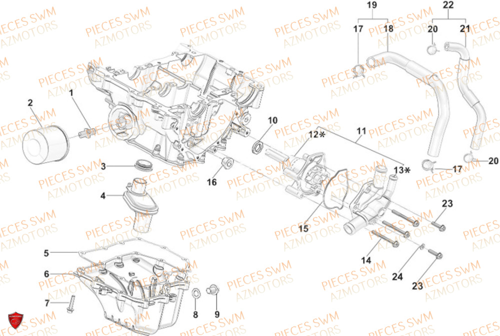 Pompe A Eau SWM Pieces SWM Origine GRAN MILANO 500 2024