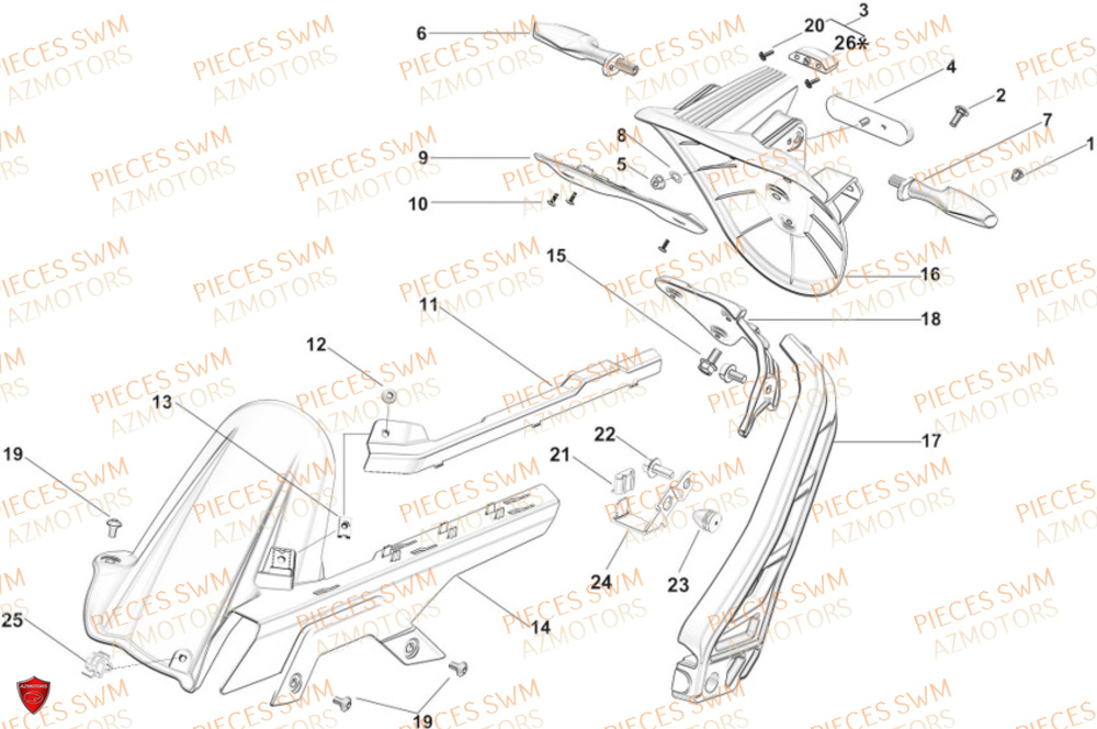 Protection Arriere SWM Pieces SWM Origine GRAN MILANO 500 2024