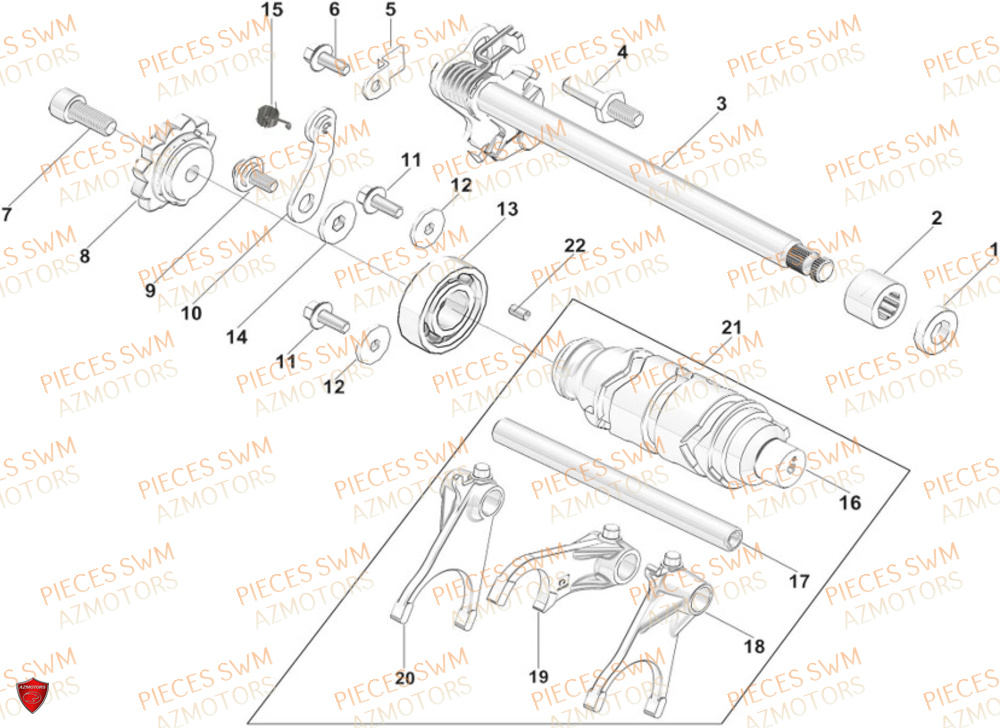 SELECTEUR DE VITESSES SWM GRAN MILANO 500 24