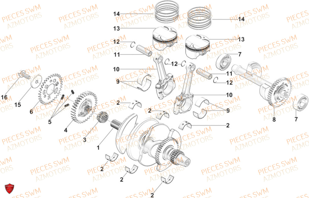 Vilebrequin SWM Pieces SWM Origine GRAN MILANO 500 2024