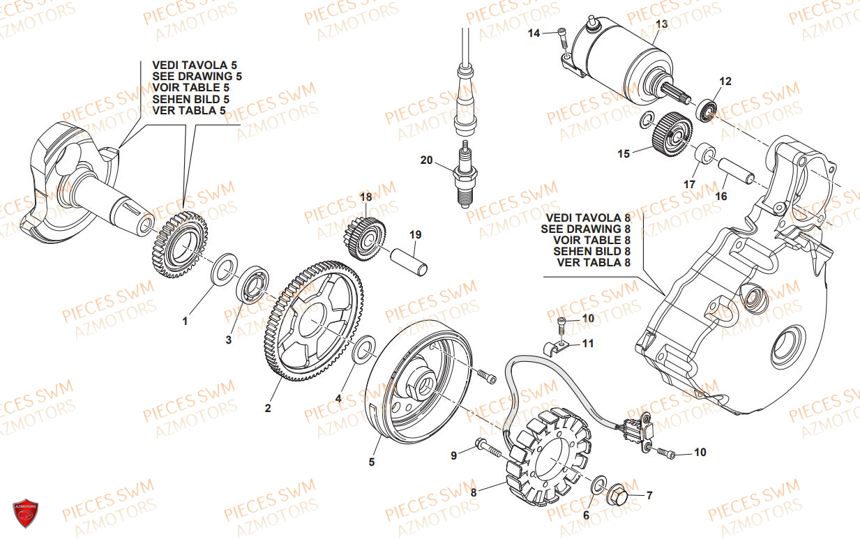 Allumage SWM Pieces SWM Origine GRAN TURISMO 440 EURO 4