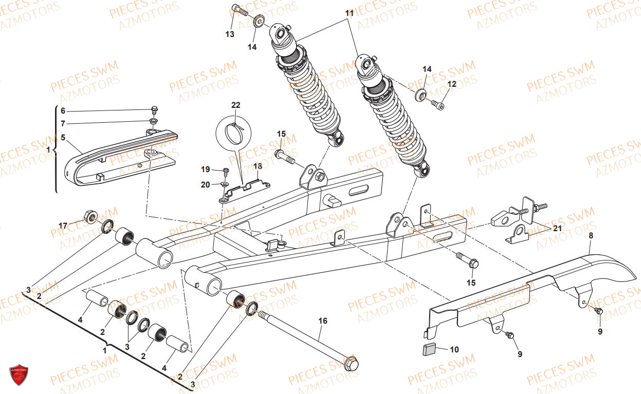 Bras Oscillant SWM Pieces SWM Origine GRAN TURISMO 440 EURO 4