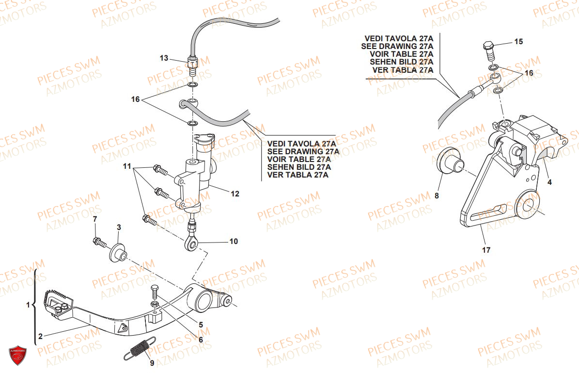 Frein Arriere SWM Pieces SWM Origine GRAN TURISMO 440 EURO 4