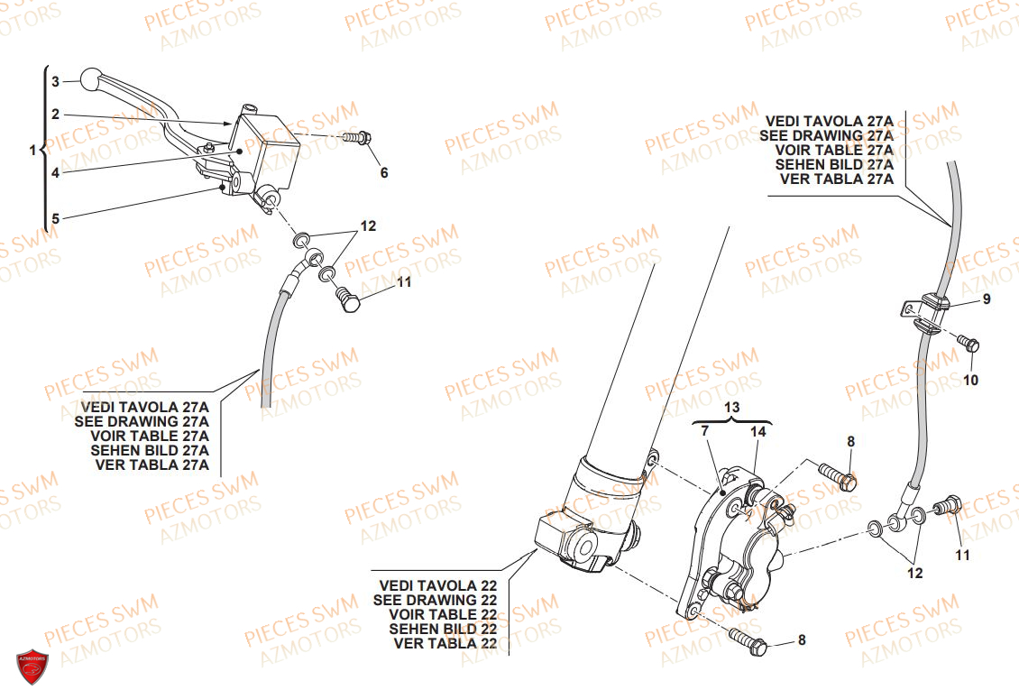 Frein Avant SWM Pieces SWM Origine GRAN TURISMO 440 EURO 4