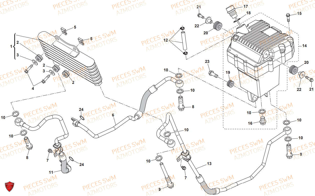 Refroidissement SWM Pieces SWM Origine GRAN TURISMO 440 EURO 4