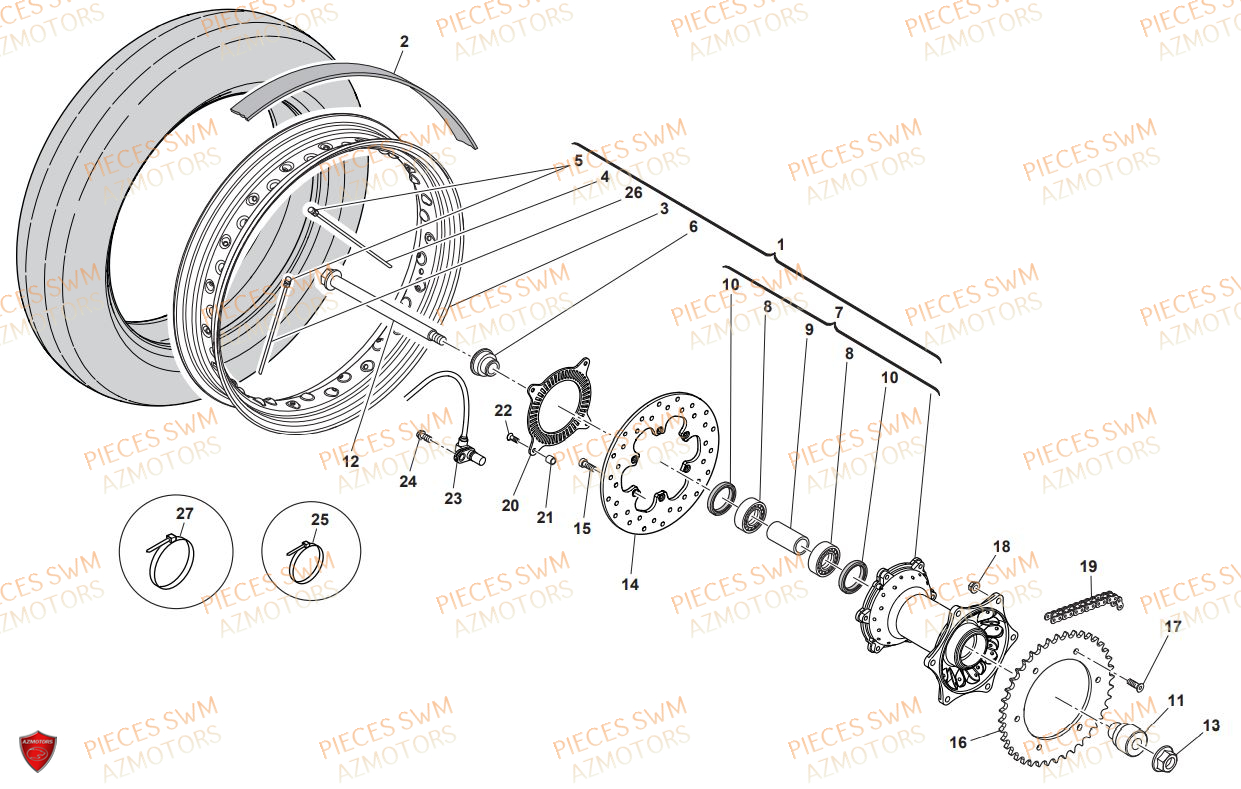 ROUE ARRIERE SWM GRAN TURISMO 440 2017