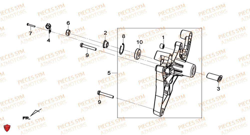 Bras Oscillant SYM Pièces GTS 125I EURO 4 - LN12WG-EU (2018-2020)