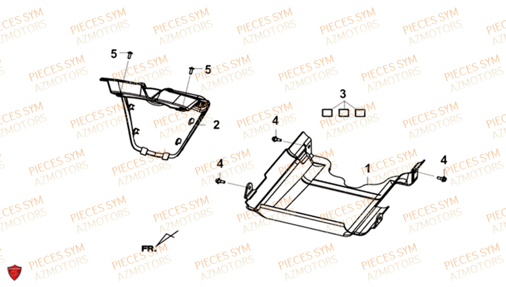 Cache Inferieur SYM Pièces GTS 125I EURO 4 - LN12WG-EU (2018-2020)