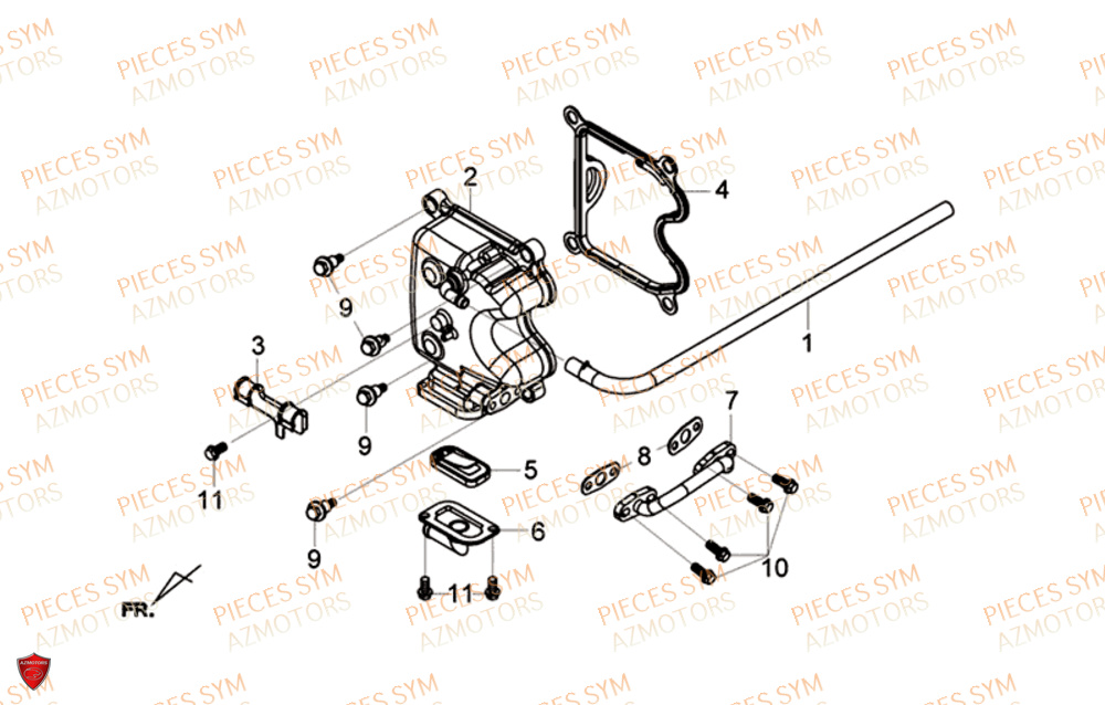 Couvre Culasse SYM Pièces GTS 125I EURO 4 - LN12WG-EU (2018-2020)