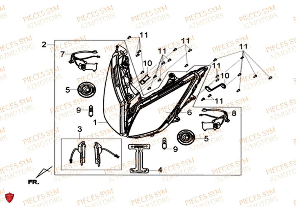 ECLAIRAGE AVANT SYM GTS 125I EU4