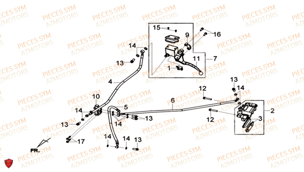 Freinage Arriere SYM Pièces GTS 125I EURO 4 - LN12WG-EU (2018-2020)