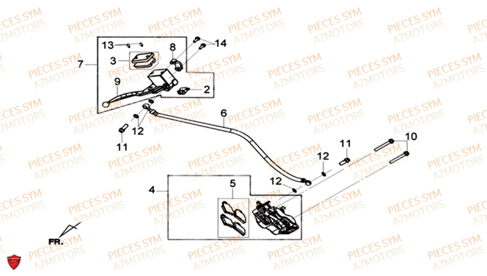 Freinage Avant SYM Pièces GTS 125I EURO 4 - LN12WG-EU (2018-2020)