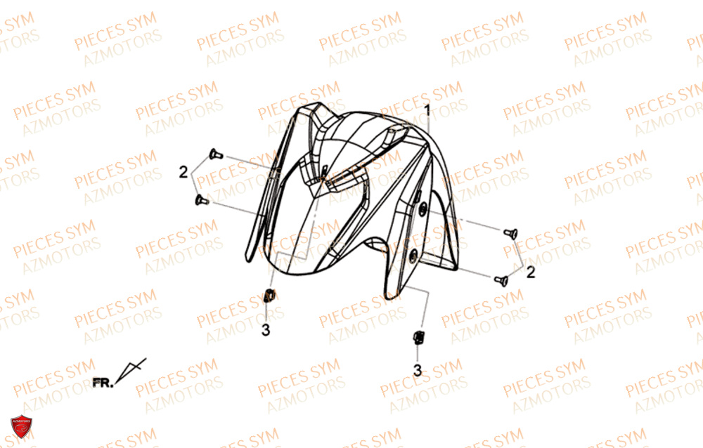 Garde Boue Avant SYM Pièces GTS 125I EURO 4 - LN12WG-EU (2018-2020)