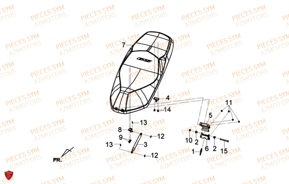 Selle SYM Pièces GTS 125I EURO 4 - LN12WG-EU (2018-2020)