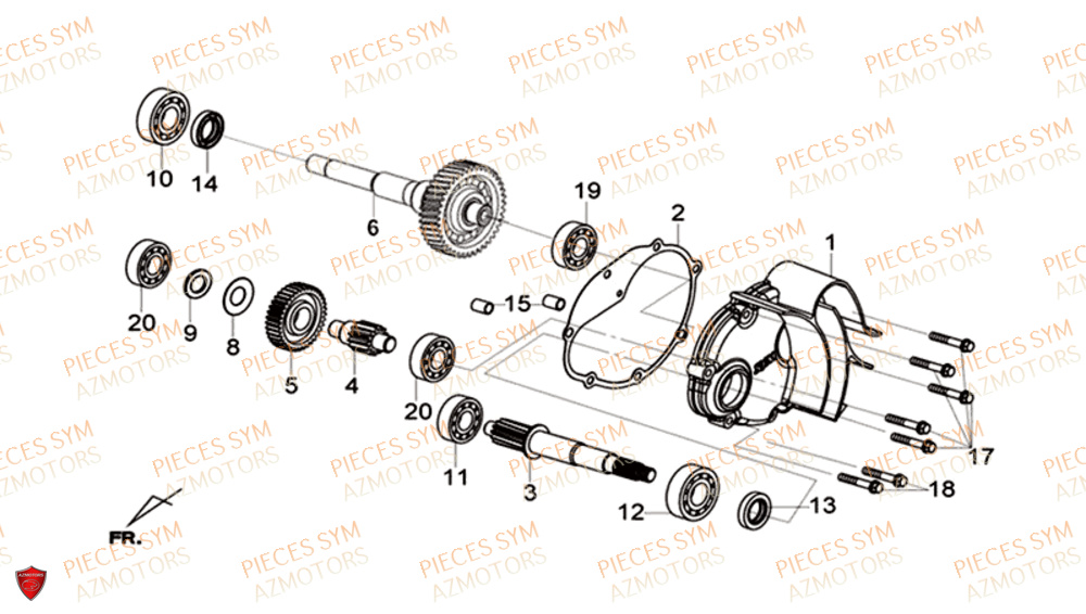 Transmission SYM Pièces GTS 125I EURO 4 - LN12WG-EU (2018-2020)