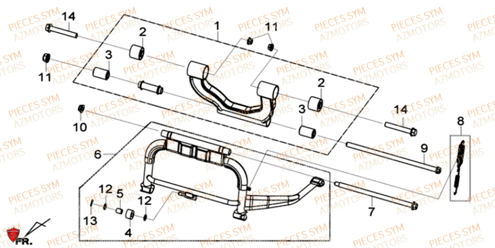 Bequille Centrale SYM Pièces GTS 125I SPORT EURO 4 - LN12WE-EU (2017-2020)
