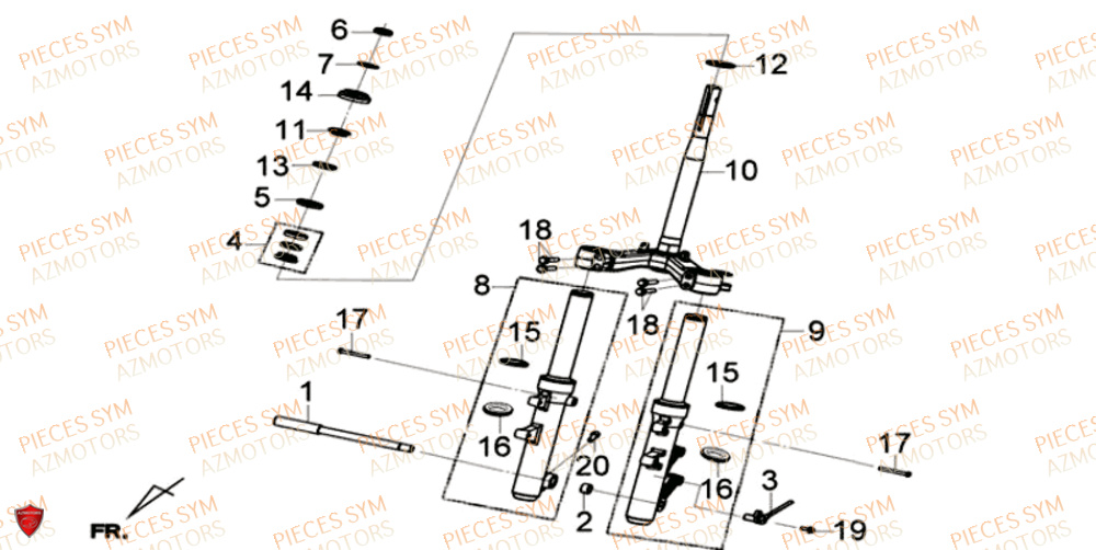 COLONNE DE DIRECTION SYM GTS 125I SPORT EU4