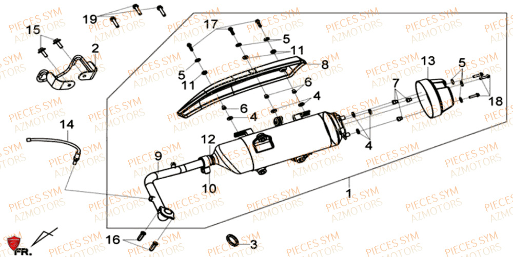 ECHAPPEMENT SYM GTS 125I SPORT EU4