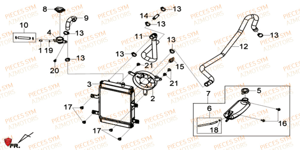 RADIATEUR SYM GTS 125I SPORT EU4