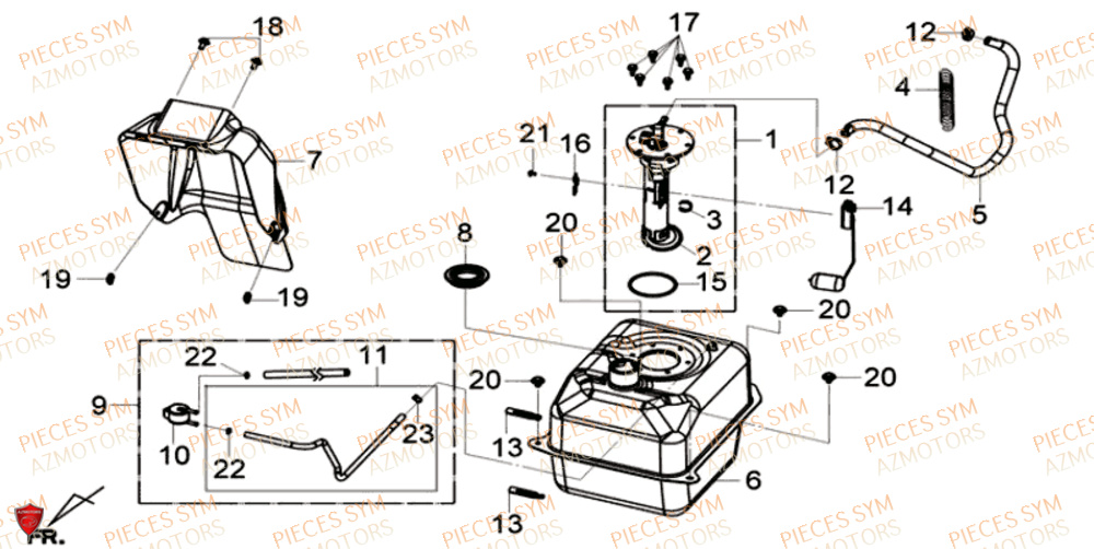 Reservoir A Carburant SYM Pièces GTS 125I SPORT EURO 4 - LN12WE-EU (2017-2020)
