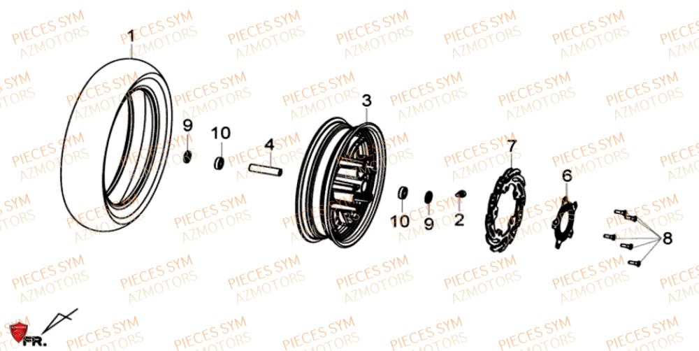 ROUE AVANT SYM GTS 125I SPORT EU4