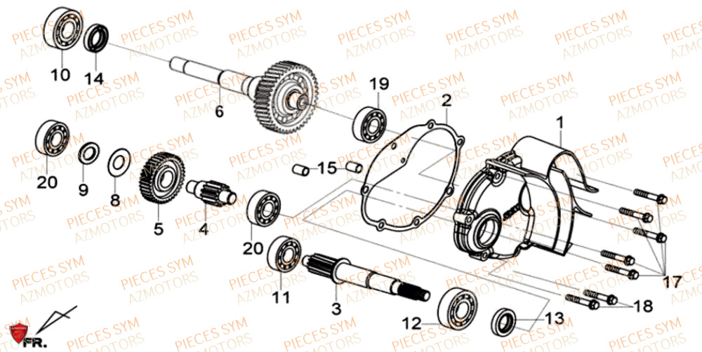 Transmission SYM Pièces GTS 125I SPORT EURO 4 - LN12WE-EU (2017-2020)
