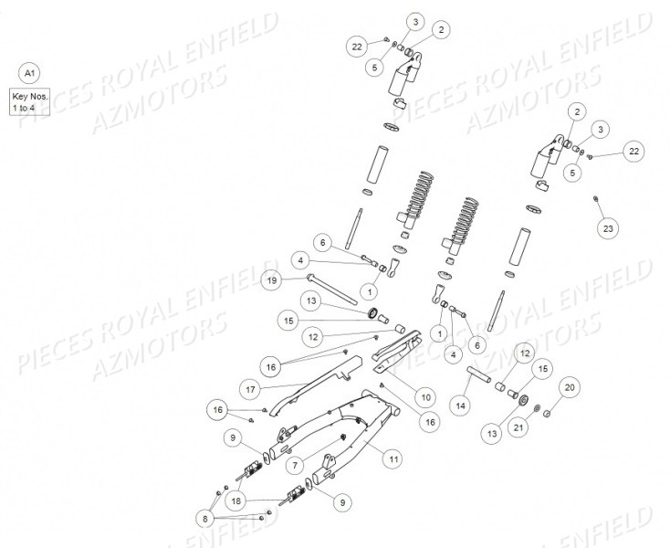 Suspension Arriere Bras Oscillant ROYAL ENFIELD Pieces ROYAL_ENFIELD CONTINENTAL GT 650 TWIN (E4) (2019-2020)

