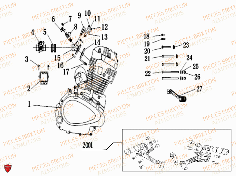 FIXATION MOTEUR BRIXTON HAYCROFT 125