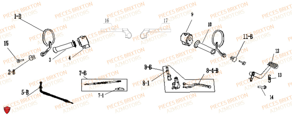 Guidon BRIXTON Pièces Brixton HAYCROFT 125