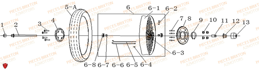 Roue Arriere BRIXTON Pièces Brixton HAYCROFT 125