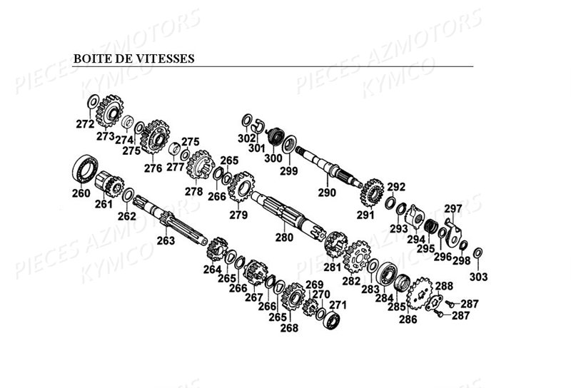 BOITE_DE_VITESSES KYMCO Pièces HIPSTER 125 2V 4T EURO I (RJ25AA)