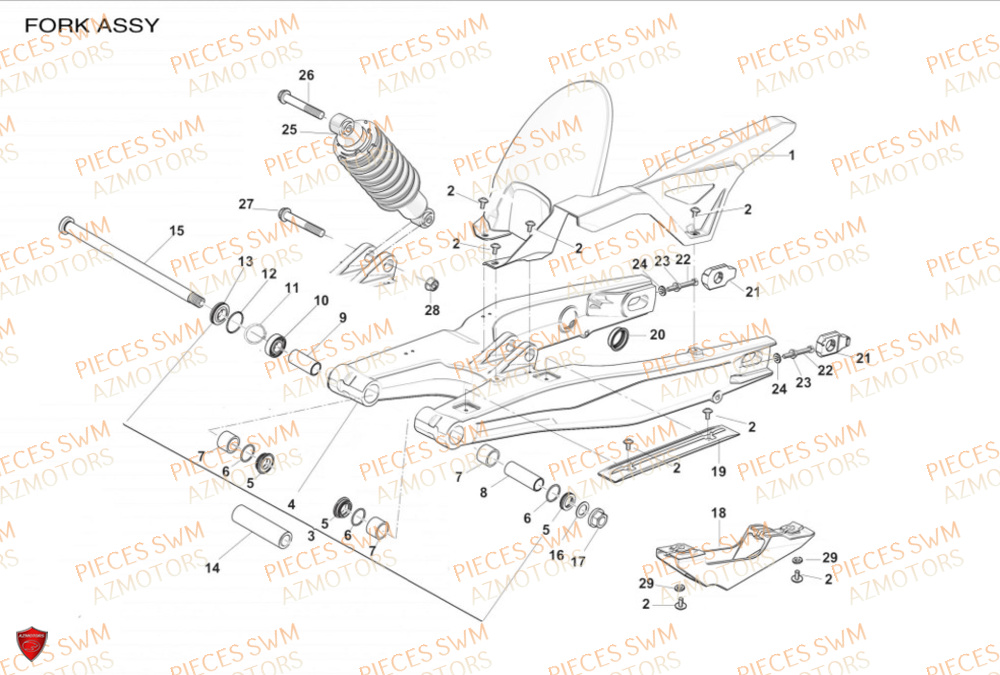 Bras Oscillant  Pieces SWM Origine HOKU 125 2023