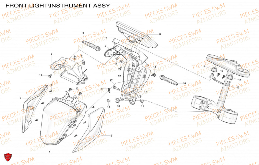 Compteur  Pieces SWM Origine HOKU 125 2023