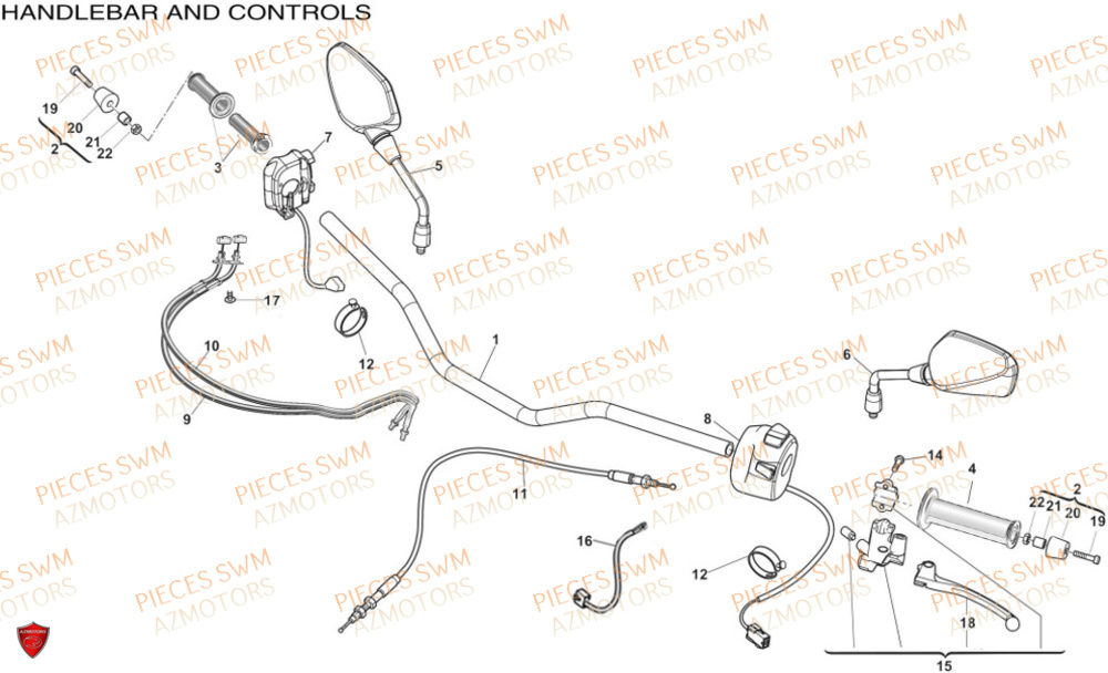 Guidon  Pieces SWM Origine HOKU 125 2023