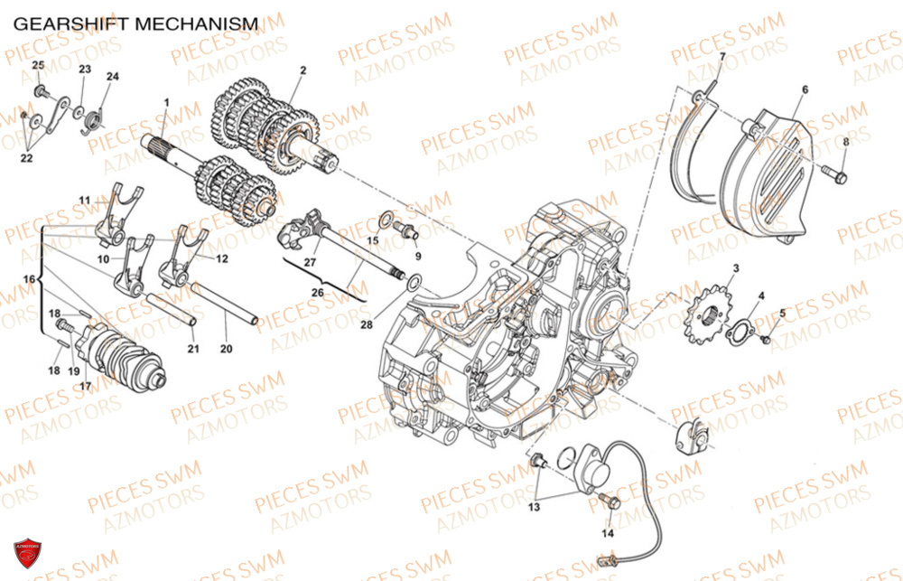 Transmission  Pieces SWM Origine HOKU 125 2023