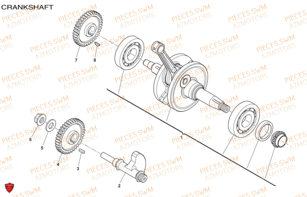 Vilebrequin  Pieces SWM Origine HOKU 125 2023