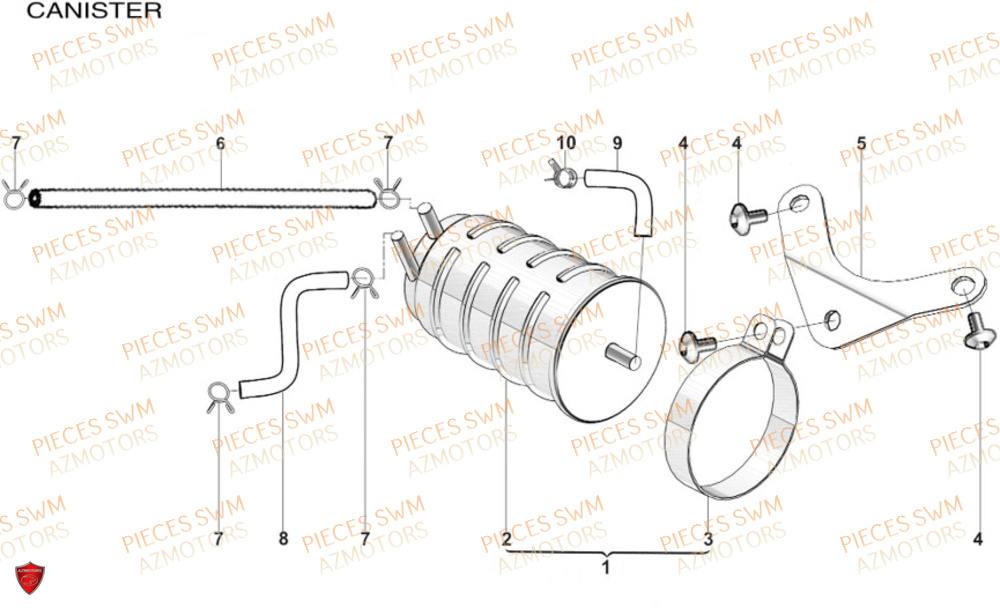 Canister  Pieces SWM Origine HOKU 400 EURO 5