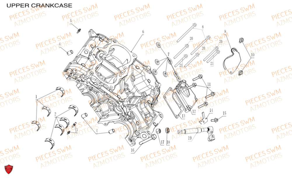 Carter Moteur  Pieces SWM Origine HOKU 400 EURO 5