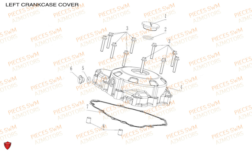 Couvre Carter Gauche  Pieces SWM Origine HOKU 400 EURO 5