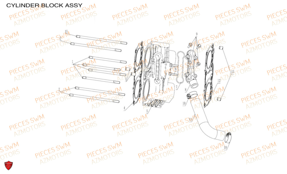 Cylindre  Pieces SWM Origine HOKU 400 EURO 5